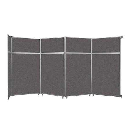 Versare Operable Wall Folding Room Divider 15'7" x 8'5-1/4" Charcoal Gray Fabric 1070407